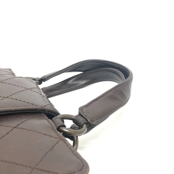 CHANEL Matelasse Turn lock Handbag Bag Backpack Hand Bag Calfskin Brown - Picture 6 of 13